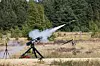 Testskyting med Mark 1-missilet til Frankenburg Technologies i mai 2025. Missilet er på størrelse med en bagett.