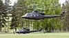 To av Forsvarets Bell 412-helikoptre i forbindelse med at de bisto Politiet med helikoptre under flommen på Østlandet for seks år siden.