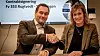 Prosjektdirektør Asle Ståland (Hæhre Entreprenør) og prosjekteier Helene Byre (Vestfold Telemark Fylkeskommune) signerte kontrakten. Foto: Tor Kleiven, Hæhre Entreprenør AS