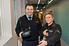 Sammen mot den Røde Hane: Fagleder for vakt og service på NTNU, Marit Grønning-Moe skal teste ut hvordan VR-basert branntrening fungerer ved hjelp av det norskutviklede systemet som Securitas ved forretningsutvikler for brann og redning, Ole-Ivar Bjørkamo, selger. Bilde: Frank Foss