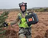 Redningsmann Gaute Løvfall er fornøyd med funnet. Foto: Eirik Helland Urke