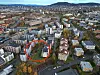Raset har gått i Hasleveien 9-13 i Oslo (rød ring). Foto: Arash A. Nejad