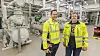 Martin Kjekshus og Terje Magnussen i kuldemaskinrommet – isfabrikkens «hjerte». Foto: Arash A. Nejad