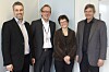 STYRER: Styret i den nye programvareselskapet sprunget ut av Sintef, fra venstre Håvard Bell, forskningssjef i SINTEF Byggforsk Kim Robert Lisø, styreleder Elisabeth Ege fra MRB og daglig leder Ole Jørgen Karud.