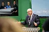 Varaordfører i Fredrikstad, Ole Johan Lakselv, holdt tale under åpningen. Foto: TUM Studio