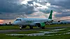 Widerøes første E190-E2 etter den såkalte 'acceptance flight' fra Embraer-fabrikken mandag ettermiddag.