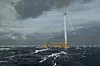 Odfjell Oceanwind har tatt med kunnskap og erfaring fra halvt nedsenkbare borerigger og utviklet sitt flyterkonsept. Illustrasjon: Odfjell Oceanwind