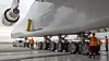 Også landingsstellet på Stratolaunch er gjenbrukt fra to B747-400.