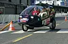 Dette er en tyskbygget Twike fra den sveitsiske Twike-klubben som visstnok har kjørt fra Lugano til Oslo for å være med i rallyet som altså er nye 700 kilometer til Stavanger.