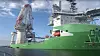 Kranskipet «Orion» er laget for å installere havvindturbiner. Kranen skulle løfte 5500 tonn under en test i Tyskland, men tålte ikke mer enn 2600 tonn.