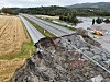 Dronefoto av skredområdet ved Nesvatnet to dager etter hendelsen.