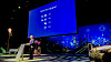 Ordfører Harald Furre (H) i Kristiansand presenterte elektrifiseringsgraden av transportsektoren i Kristiansand kommune under Agder Energi-konferansen 2019