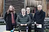 Forsvarsminister Bjørn Arild Gram, finansminister Trygve Slagsvold Vedum og justis- og beredskapsminister Emilie Mehl på Terningmoen leir.