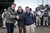 Finlands forsvarsminister Antti Häkkänen, forsvarsminister Bjørn Arild Gram og den svenske forsvarsministeren Pål Jonson på grensen mellom Finland, Norge og Sverige i forbindelse med Nato-øvelsen Nordic Response