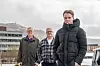 Nordic USV har utviklet et konsept hvor sjødroner tar vannprøver for Niva og andre aktører. Fra venstre: Lars Golmen i Niva, Owe Hagesæther i GCE og Sander Henriksen i Nordic USV. Foto: Marius Valle