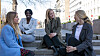 Accenture og Sammen om en jobb: Adele Heger, Ndey Jobarteh, Louise Berge og Vilde Thoresen Nord har samarbeidet om et nytt CRM-system og en digital plattform for å kunne skalere opp mentorordningen for innvandrere. Foto: TUM Studio