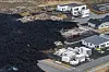 Slik så det ut i Grindavik etter vulkanutbruddene i desember. Flere hus gikk tapt.