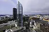 Det nye høyhuset på 120 meter kommer et stykke til venstre for Radisson Blu Plaza Hotel, slik området vises på dette bildet. Det kommer også et over 100 meter høyt kontorbygg på Oslo Spektrum-siden. Bildet er fra i fjor.