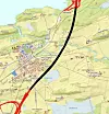 Kartet viser at Hæhre er nær et gjennomslag i Åstunnelen. Illustrasjon: Nye Veier