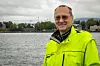 Henrik Didriksen i Vann- og avløpsetaten. Akershusstranda og Akershus festning i bakgrunnen. Foto: TUM Studio