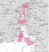 Kart over Oslofjorden, de markerte områdene er der regjeringen innfører nullfiskeområder og en rekke andre fiskeritiltak for å styrke fiskebestandene og økosystemet. Illustrasjon: Geodata / NTB