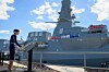 Den britiske kronprinsessen. Catherine, Princess of Wales, holder en tale under skipsdåpen til den britiske fregatten HMS Glasgow.