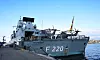 Den tyske fregatten «Hamburg» (F220) ligger til kai København i forbindelse med EU-toppmøtet byen i begynnelsen av oktober 2025. Foto: Lars Skjoldan / Forsvaret i Danmark
