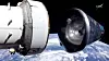 Før Orion-kapselen (til høyre) gikk inn i jordens atmosfære, ble servicemodulen koblet fra. Foto: Nasa / AP / NTB