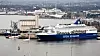 DFDS-fergen Pearl Seaways til kai på Utstikker 2 på Vippetangen. Color Line på Hjortneskaia i bakgrunnen har benyttet landstrøm siden 2011. Bilde: Håkon Jacobsen