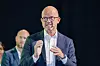 Her fra midten av august i år, da NHO-sjef Ole Erik Almlid åpnet Morrows batterifabrikk i Arendal. Foto: Arash A. Nejad