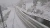 Her fra E39 ved Osestad akkurat nå, mellom Mandal og Lyngdal, har snøen lagt seg på europaveien.