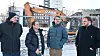 Nøkkelpersoner i Fremby ved en tilfeldig byggeplass i Nydalen i Oslo. Fra venstre Gabor Csaba, Laszlo Hordos, Kjell Erik Ollendorff Lien og Andreas Stockman Vestreng.