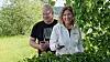 Epen øverbye og Kristin Grenan som geotagger bjereketrær til modellen de har utviklet. Alle plantere reflekterer lys litt forskjellige, satellittene registrerer kun bølgelengder, men datamodellen kan knytte disse opp mot planter og indentifisere dem.