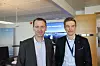 Leder for maritim transport i Enova, Rune Holmen (t.v), mener at støtte til å dekke noe av merkostnad ved investering i ny teknologi er mest virkningsfullt. Haakon Utby, leder for strategi Höegh Autoliners, er glad for støtten, men påpeker at drivstoffet også er dyrt når skipet kommer i drift - inntil avgifter og utslippskrav utligner prisforskjellen. Foto: Tore Stensvold