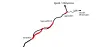 Den røde linjen markerer traséen til ny riksveg 4. Hvis Magne Sveen får kontrakten, blir det bare 32 km å reise fra hovedkontoret til anleggstedet. (Ill.: Statens vegvesen)