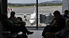I morges måtte fly vente på at merkemalingen skulle tørke. Dette bildet er fra åpningen av flyplassen i fjor.