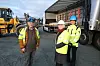 Tor Albert Kverkild fra Midt-Norge for Ukraina, ordfører i Levanger kommune Anita Ravlo Sand og prosjektsjef i Bane NOR, Ingunn Skaufel. Foto: Bane Nor