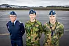 Oberst Egil Sørstrønen, brigader Terje Sørbø og major Bjørn Tommy Eigeland mener F-35-reisen har vært god så langt og at årene som kommer blir spennende. Her er de fotografert på Kjeller, Norges eldste flyplass. Foto: Arash A. Nejad