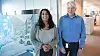 Fra venstre: Kommunikasjonssjef i Tide ASA, Lubna Jaffrey, og teknisk sjef i Tide Buss AS, Jan-Helge Sandvåg.