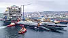 Prosessplattformen til Johan Sverdrup fase 2 har fått de tre store byggeklossene løftet på plass og skal gjøres ferdig ved Aibels verft i Haugesund mens den ligger på en av verdens største lektere.