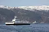 Batterifergen Ampere møter Stavanger i Sognefjorden. Bilde: Tore Stensvold