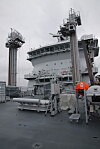 De to RAS-tårnene (replenishment at sea) mangler foreløpig slanger. Det skal monteres i tida framover. Foto: Tore Stensvold