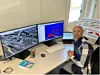 Kontrollingeniør Batric Boricic bruker dataene fra dronestasjonen i ulike verktøy, her illustrert som punktsky i Scan Survey sin Innsynsportal (til venstre) og som 3D-mesh i Navisworks (til høyre). Foto: Scan Survey