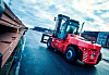 En 14-tonns gaffeltruck fra Kalmar som skal utstyres med brenselceller for drift med hydrogengass. Foto: Kalmar