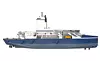Det 168,8 meter lange og 28 meter brede UT 777 CD er designet av Rolls-Royce i nært samarbeid med Island Offshore. Rolls-Royce har allerede levert seks generatorsett, syv thrustere, dekksmaskineri, vinsjer og kontroll- og automasjonsutstyret. Men skipet blir aldri ferdig bygget av Kawasaki. Bilde: Rolls-Royce