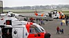 AW101 (nærmest) og Sea King på utstilling på Sola sommeren 2017.