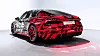 Audi E-Tron GT vises med den karakteristiske E-Tron-kamuflasjen.