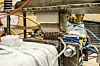 Termoelektrisk silisidcelle: Bildet viser en test av en prototype termoelektriske modul lagd utelukkende av silisider utført ved UiA i Grimstad 2015 i forbindelse med EU prosjektet ThermoMag. Modulen er plassert mellom en vannkjølt kobberblokk og en varmeblokk med kontrollerbar temperatur for å etterlikne påkjenningene modulen vil oppleve i en faktisk applikasjon. Spenning og effekt blir målt som funksjon av temperaturforskjell og tid. Denne prototypemodulen ga omtrent 3W ved en varmside-temperatur på 700°C og kaldside-temperatur på 80°C, som tilsvarer cirka 1 W/cm2. Foto: Elkem