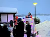 Avdelingsdirektør Ingunn Foss i Utbyggingsdivisjonen sør-øst ønsket velkommen til gangvegåpning utenfor Drøbak. Foto: Lars Christian Oulie