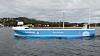 Modell av Yara Birkeland under testing i havnebassenget i Horten for studentprosjektet Smartship. I løpet av 2021 skal Yara Birkeland seile i full skala.